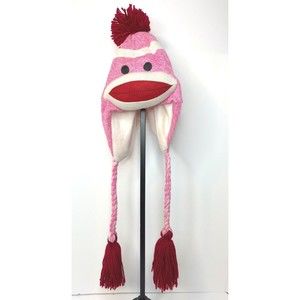 Original Sock Monkey Hat Pink Ages 3 and Up Plushland, Hat Kids